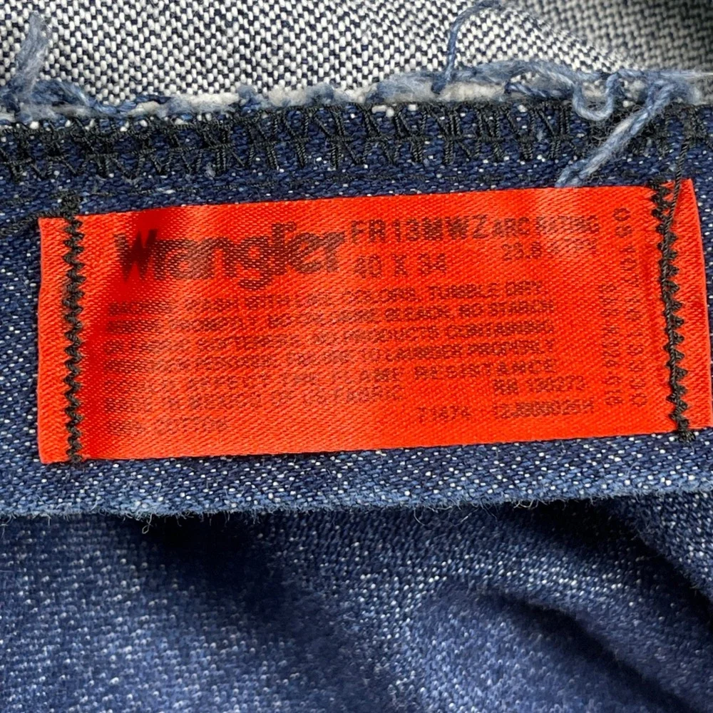 Wrangler FR Jeans Mens 40x34 Blue Flame Resistant Cowboy Cut Workwear 13MWZ